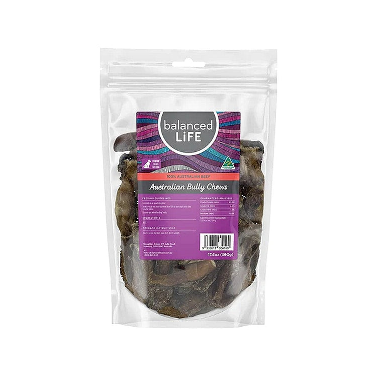 BALANCED LIFE Bully Chews Air Dried Dog Treats 500g