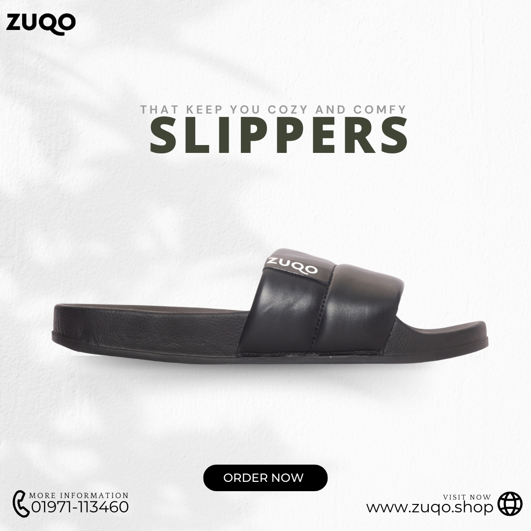Zuqo Mens Slides / Slipper - Black