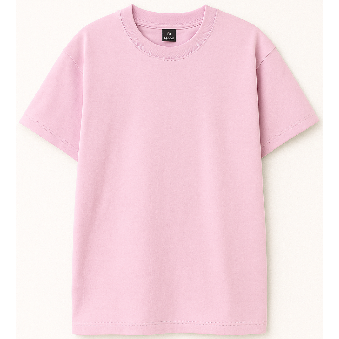 Drop Shoulder T shirt - Baby Pink