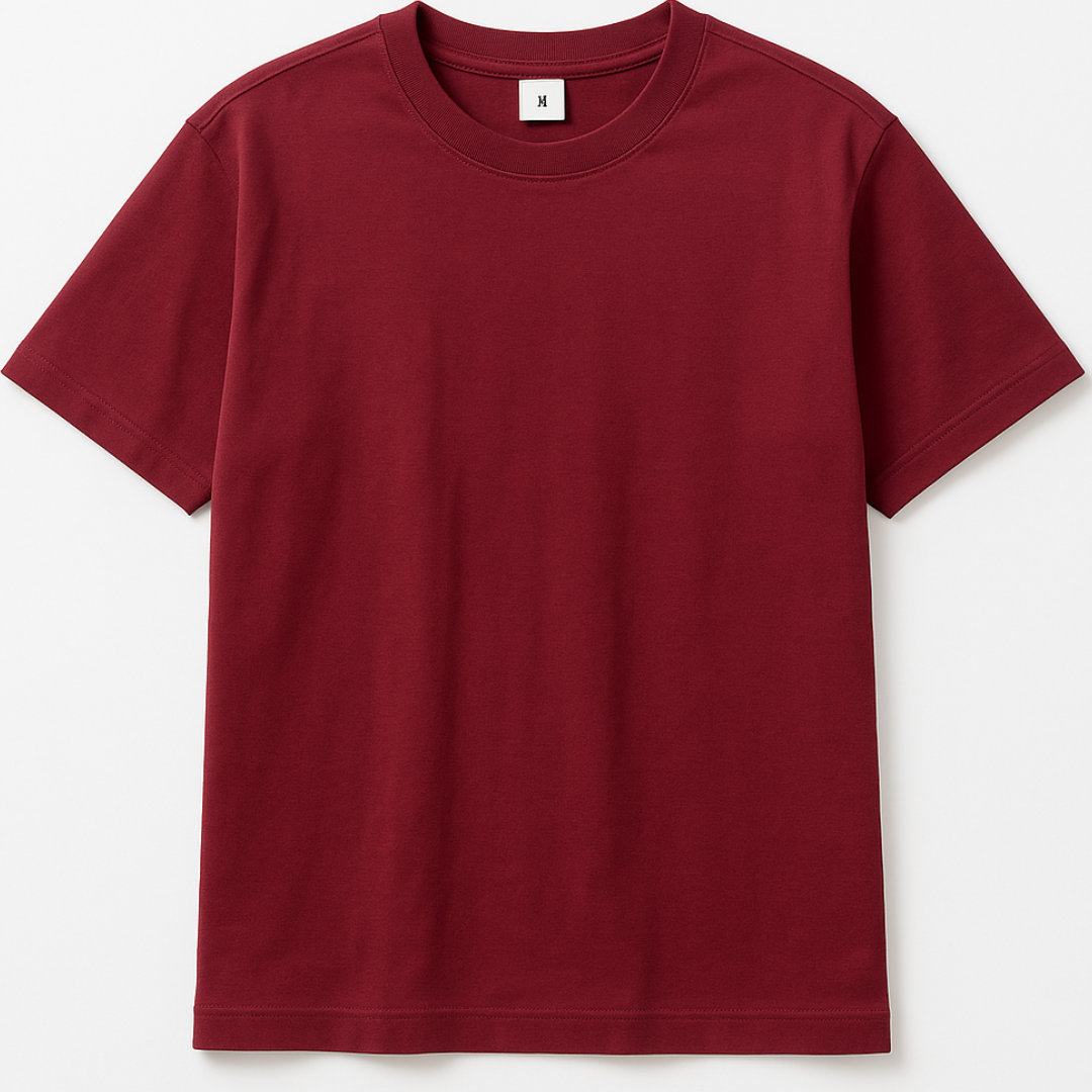 Drop Shoulder T shirt - Maroon