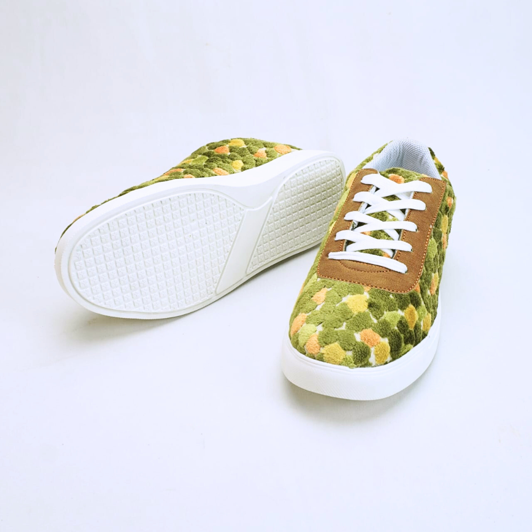 Female Sneaker - Green Flower