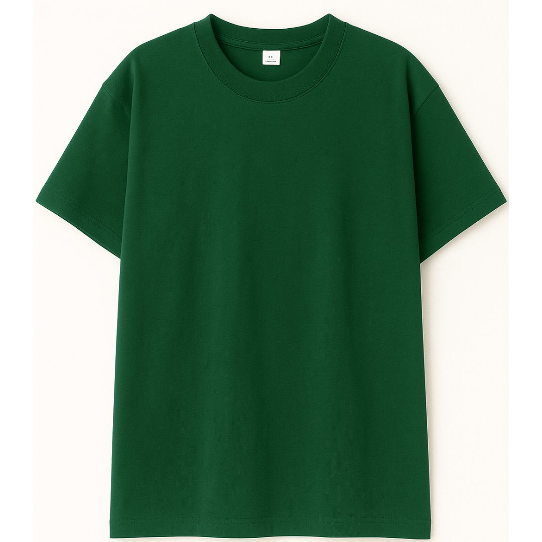Drop Shoulder T shirt - Forest Green