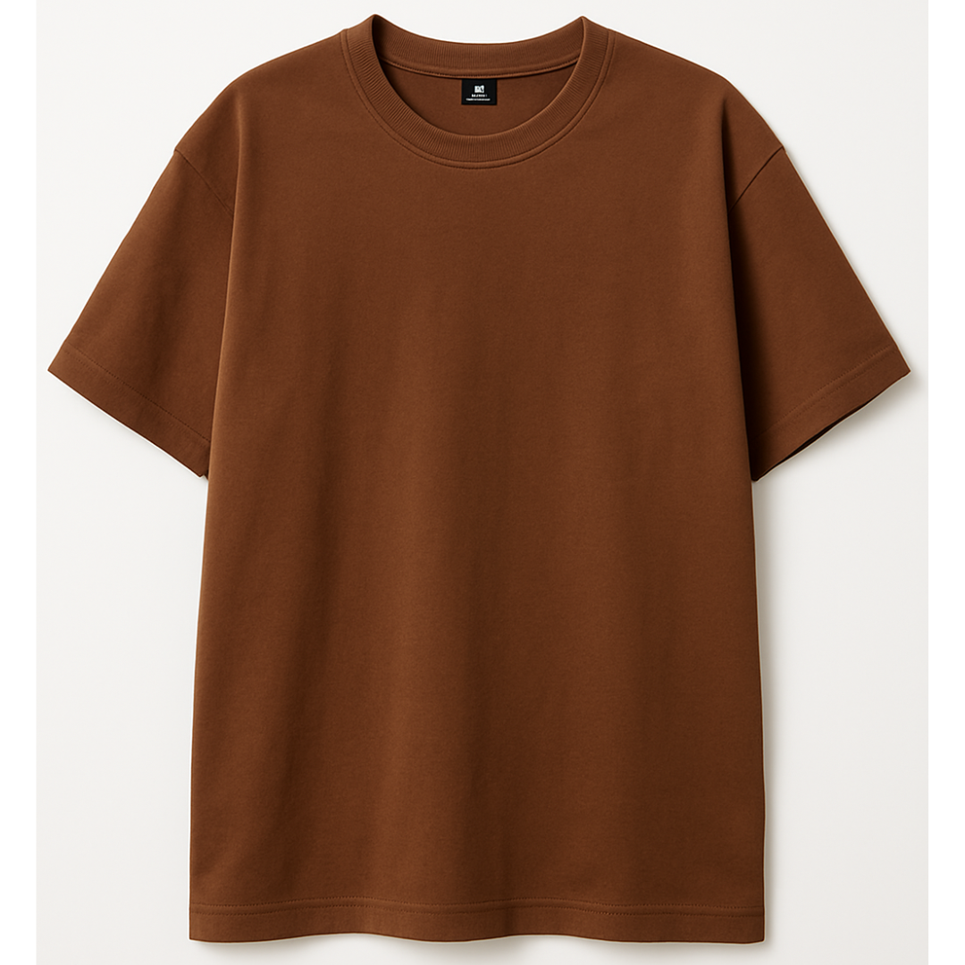Drop Shoulder T shirt - Coffee