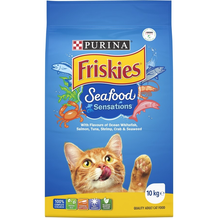 Purina Friskies Seafood Sensations Adult Dry Cat Food 10kg