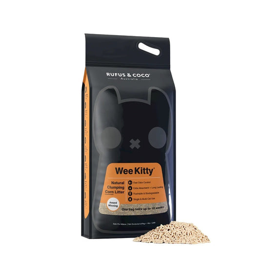 Rufus & Coco Wee Kitty Clumping Corn Cat Litter 9kg