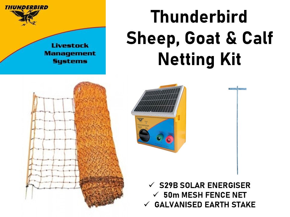 Thunderbird Solar Sheep, Goat & Calf Solar Powered Netting Kit