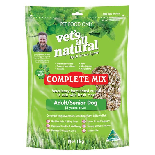 Vets All Natural Complete Mix Adult & Senior Dry Dog Food - 1kg